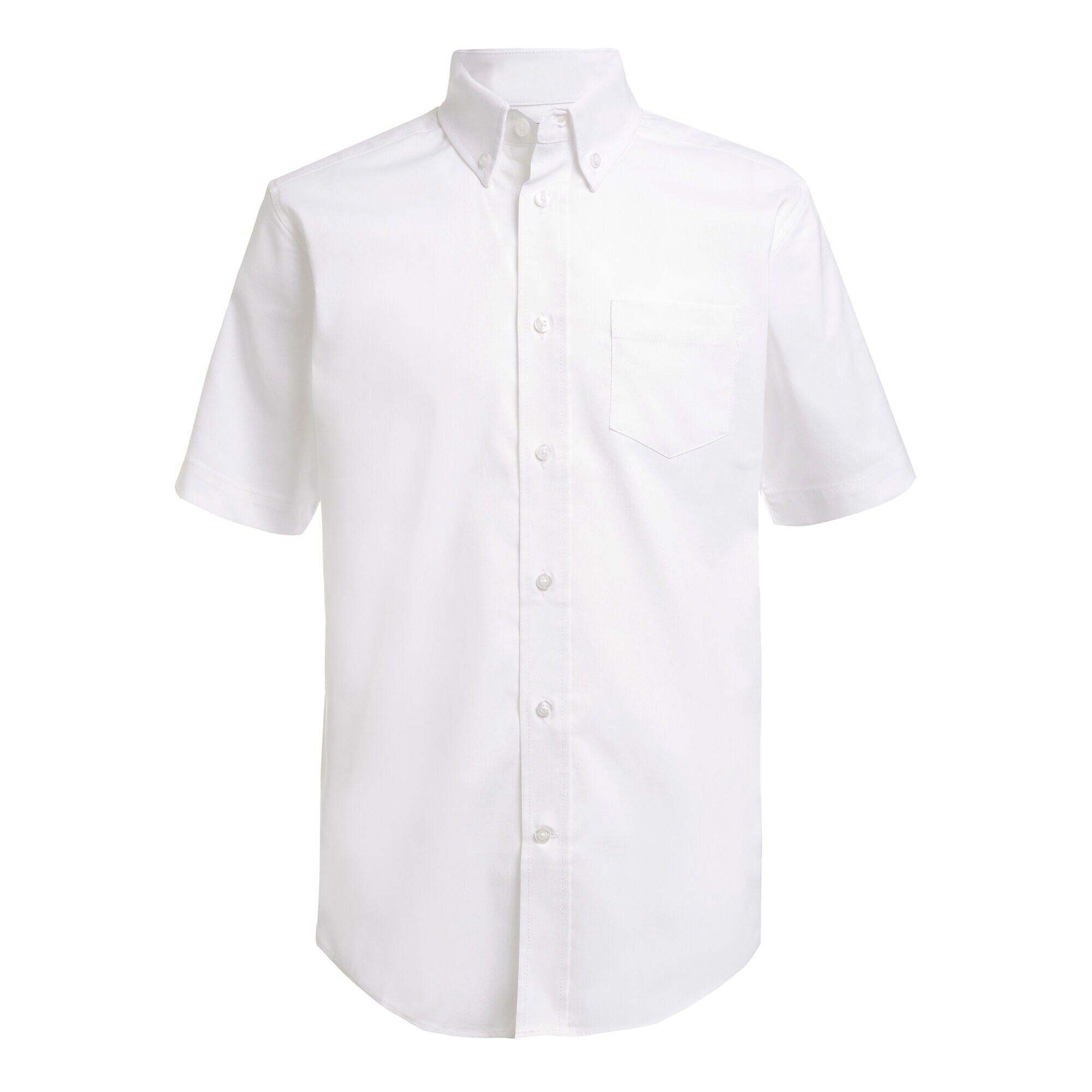 BOYS' SHORT SLEEVE STRETCH OXFORD SHIRT (8-20),Antique White Wash,large