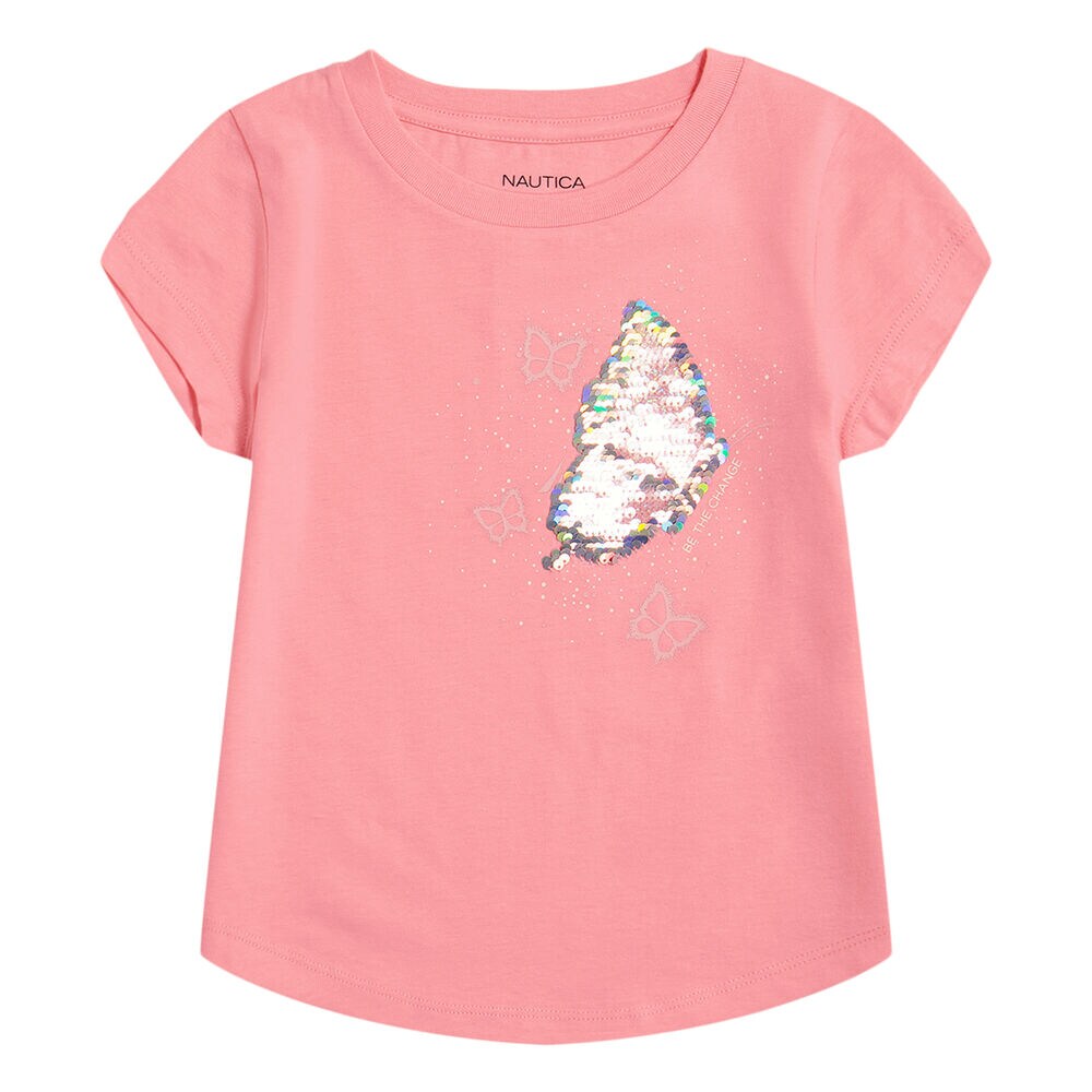TODDLER GIRLS' BE THE CHANGE T-SHIRT (2T-4T),Leis Pink,large