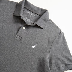 SLIM FIT INTERLOCK POLO,Charcoal Heather,large