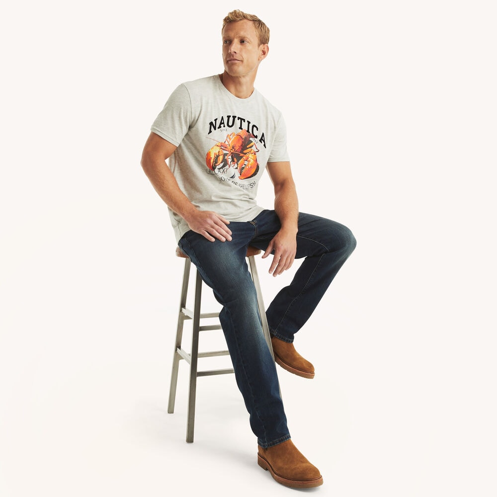 Lobster Graphic T-Shirt,Grey Heather,large