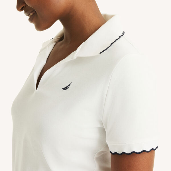 Scalloped Johnny Collar Polo