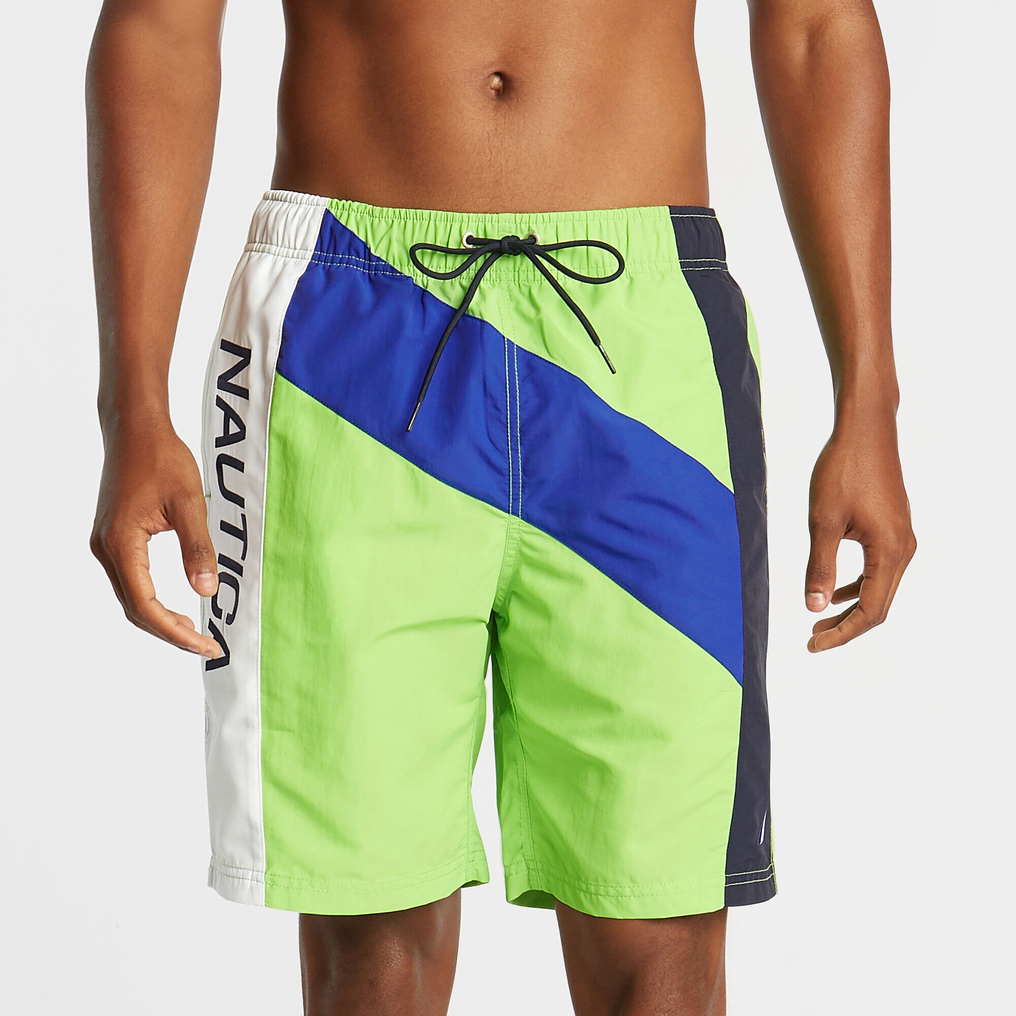 8" DIAGONAL PIECED QUICK-DRY SWIM,Freshlime,large