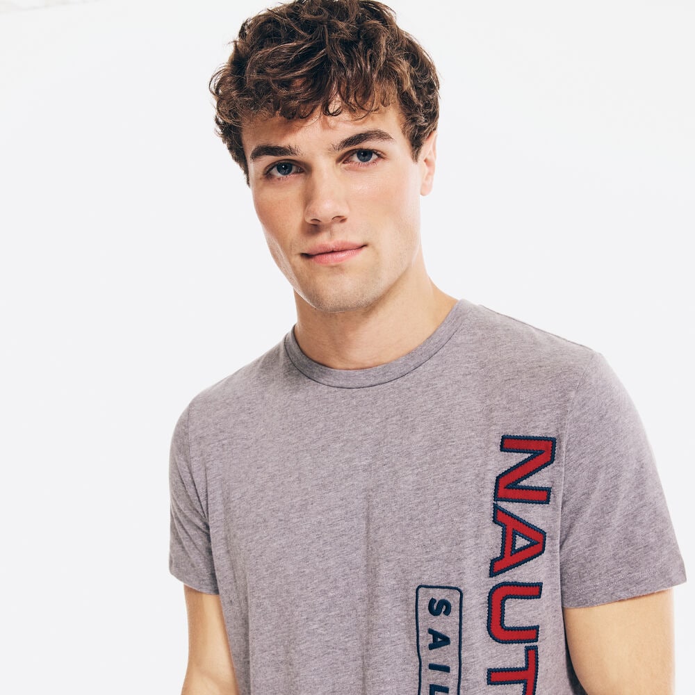 VERTICAL NYC LOGO GRAPHIC T-SHIRT,Light Brown,large