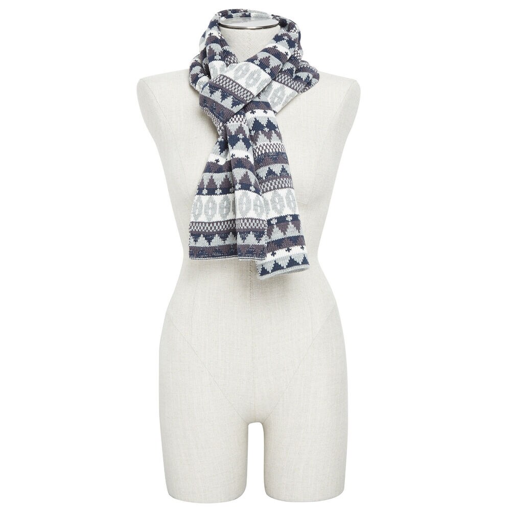 Fair Isle Scarf,Grey Heather,large