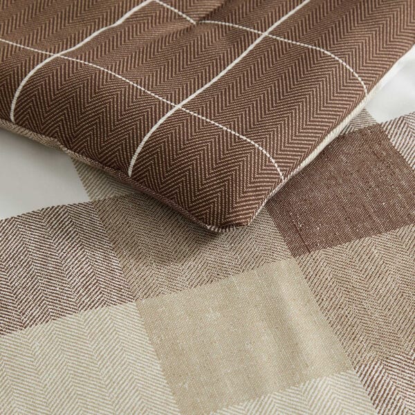 Peyton Beige Plaid King Comforter Set
