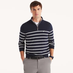 Navtech Striped Quarter-Zip Sweater,Stellar Blue Heather,large