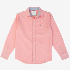 Little Boys' Gingham Button-Down Shirt (2T-7),Firey Red,large