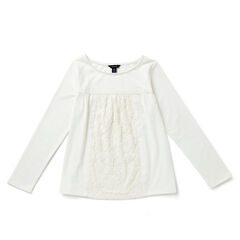  Girls' Lace Swing Top (8-16),Bright White,large