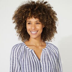 NAUTICA JEANS CO. EYELET STRIPED DRESS,Deep Navy Heather,large