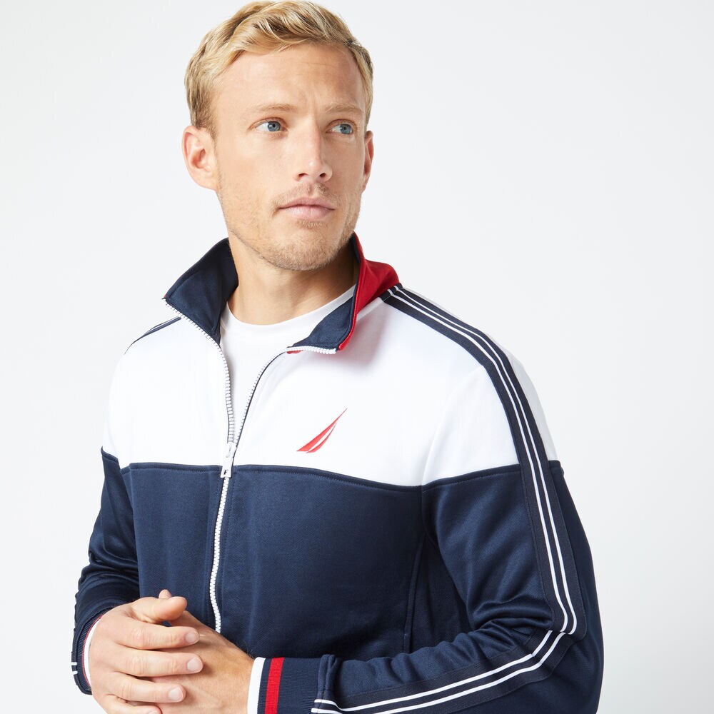 COLORBLOCK TRACK JACKET,Navy,large