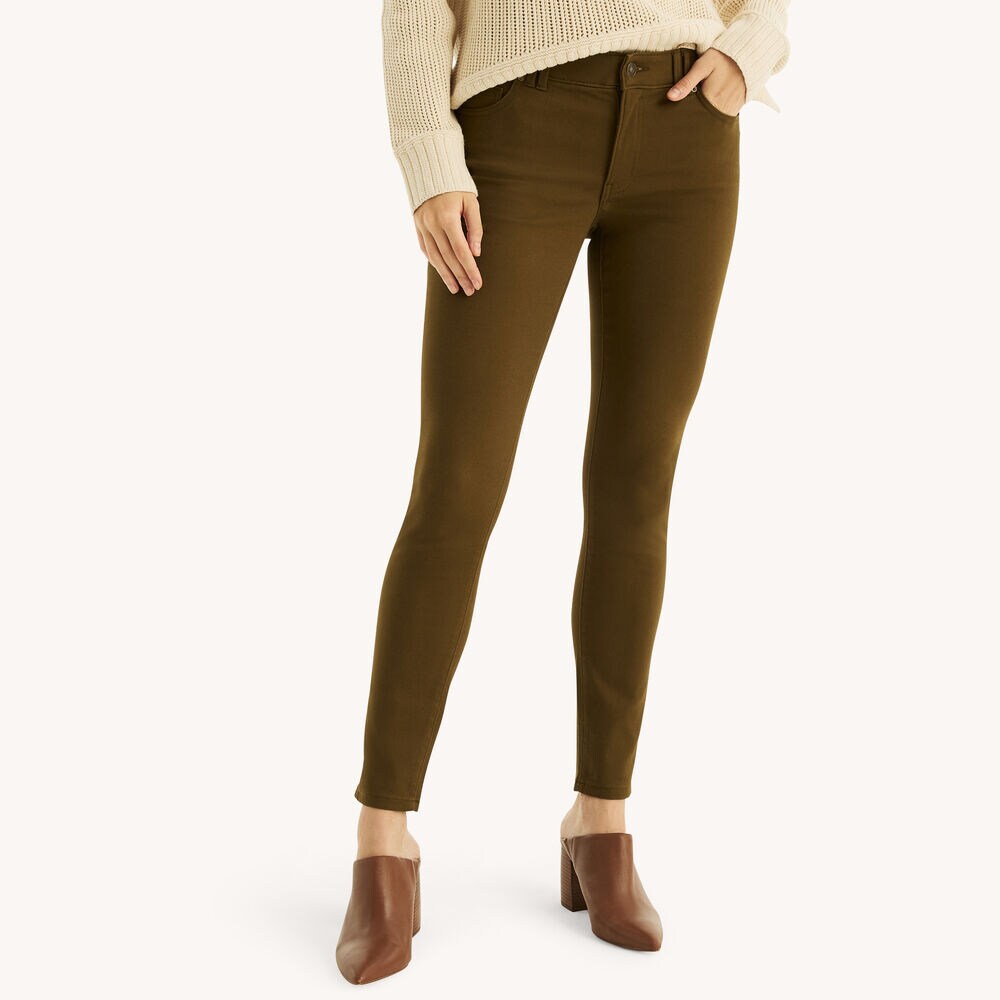Mid-Rise Sateen Skinny Pant,Verdant Green,large
