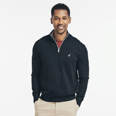 NAVTECH QUARTER-ZIP SWEATER,True Black,large