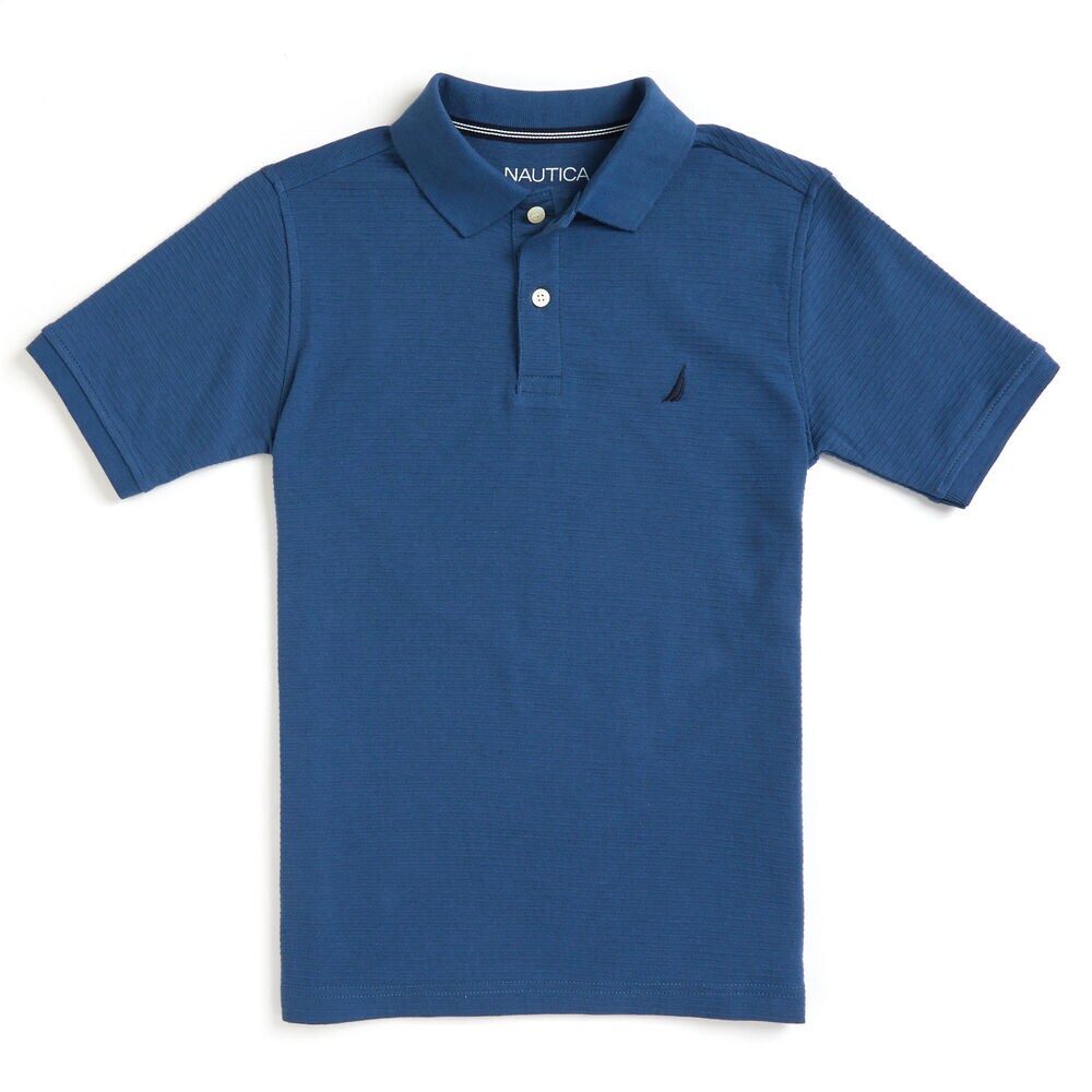Boys' Baron Ottoman Striped Deck Polo (8-20),Capri Blue,large