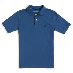 Boys' Baron Ottoman Striped Deck Polo (8-20),Capri Blue,large