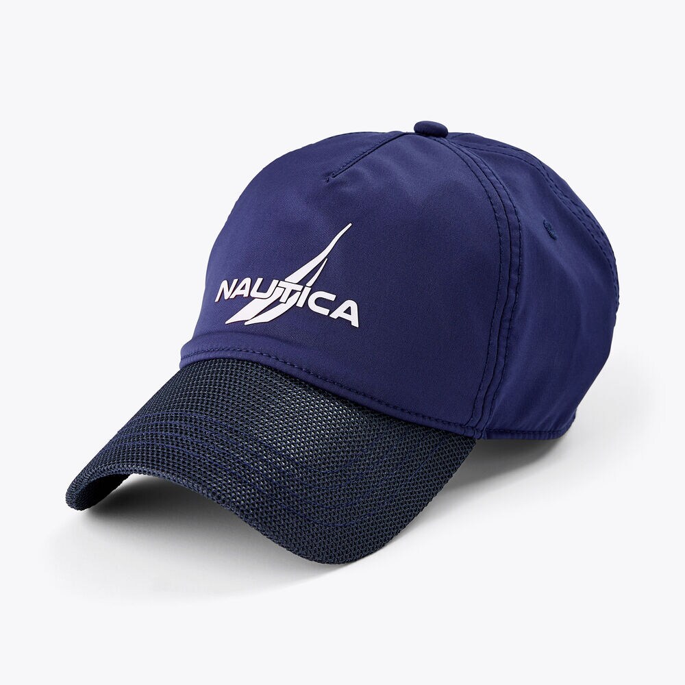 BRAND ICON EMBROIDERED CAP,Navy,large