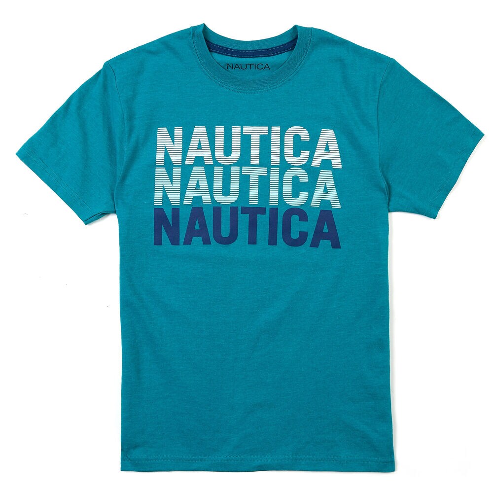 Boys' Short Sleeve Nautica T-Shirt (8-16),Mahogany,large