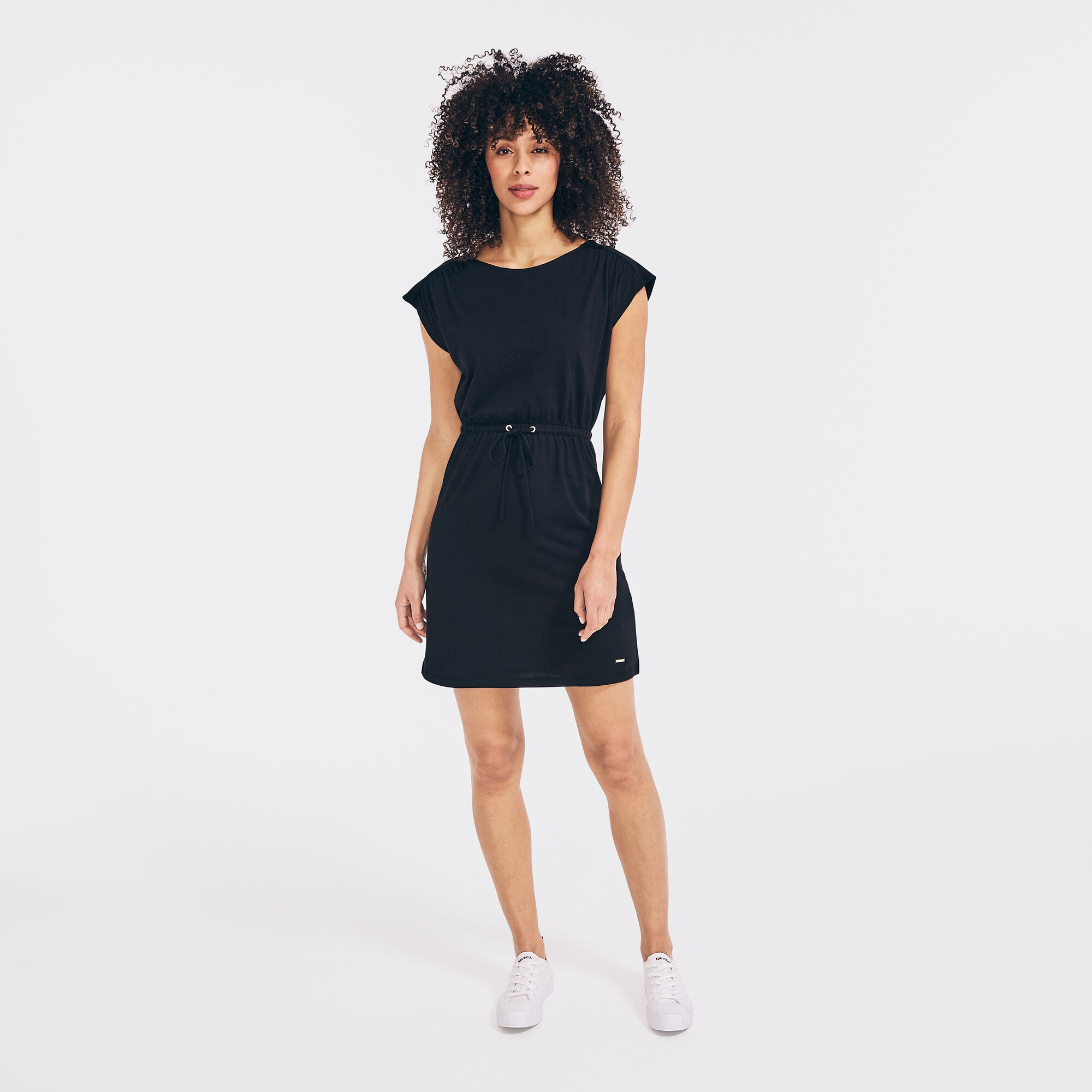 SUSTAINABLY CRAFTED OPEN-BACK DRESS,True Black,large