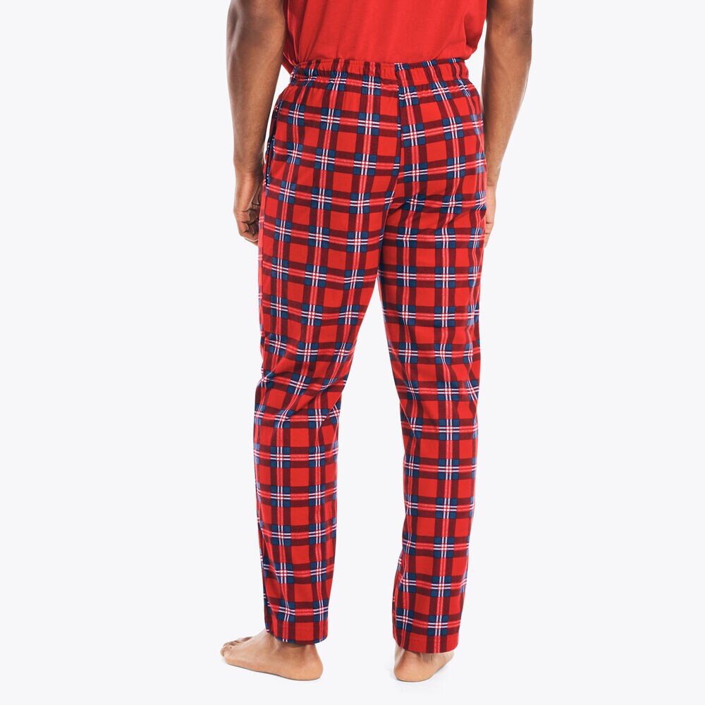 PLAID FLEECE SLEEP PANT,Nautica Red,large