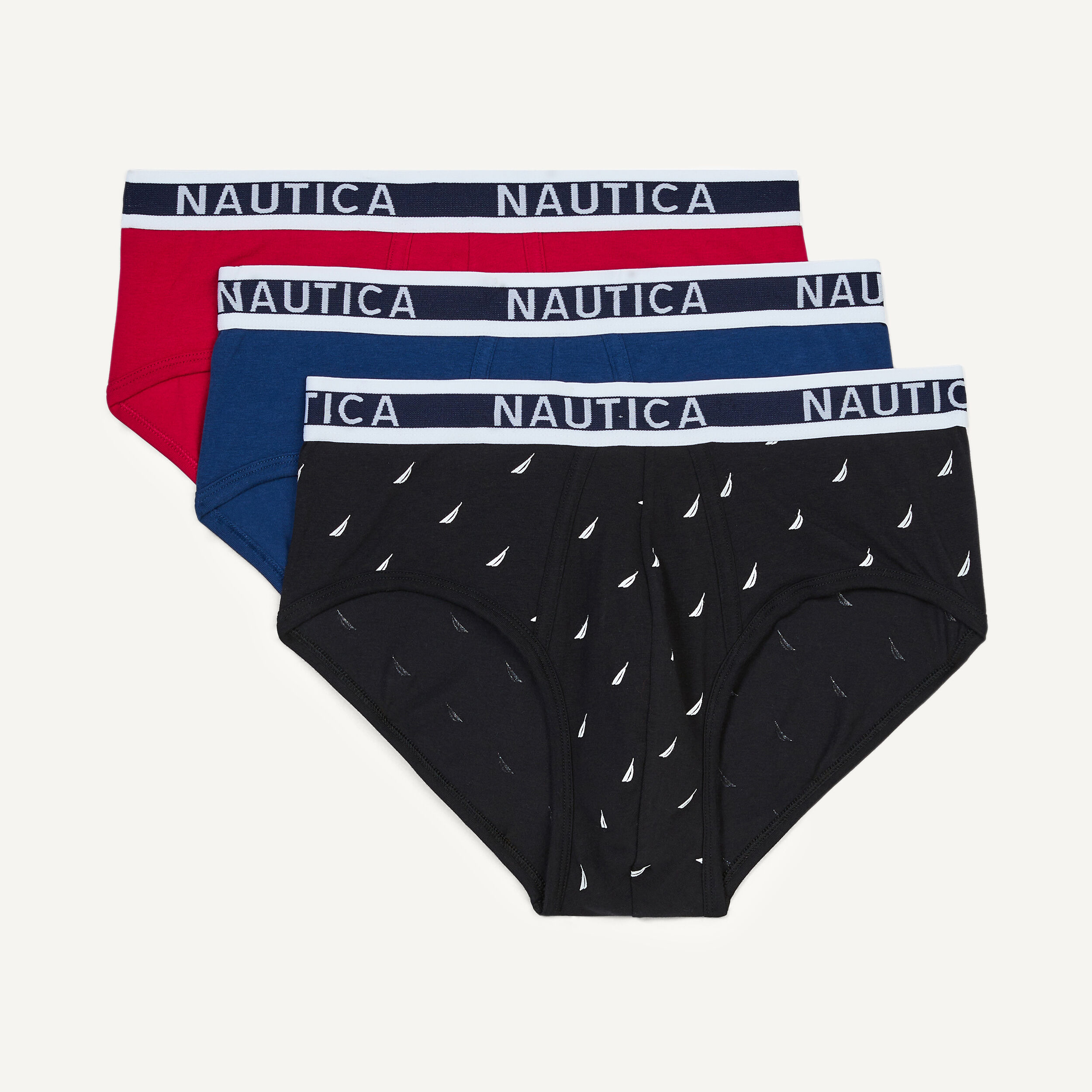 Nautica Men's Classic Cotton 3-Pack Boxer Briefs, White New