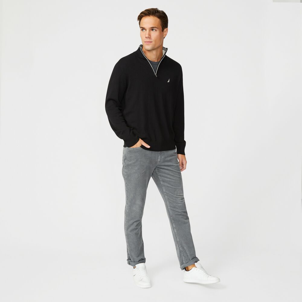 NAVTECH QUARTER-ZIP SWEATER,True Black,large