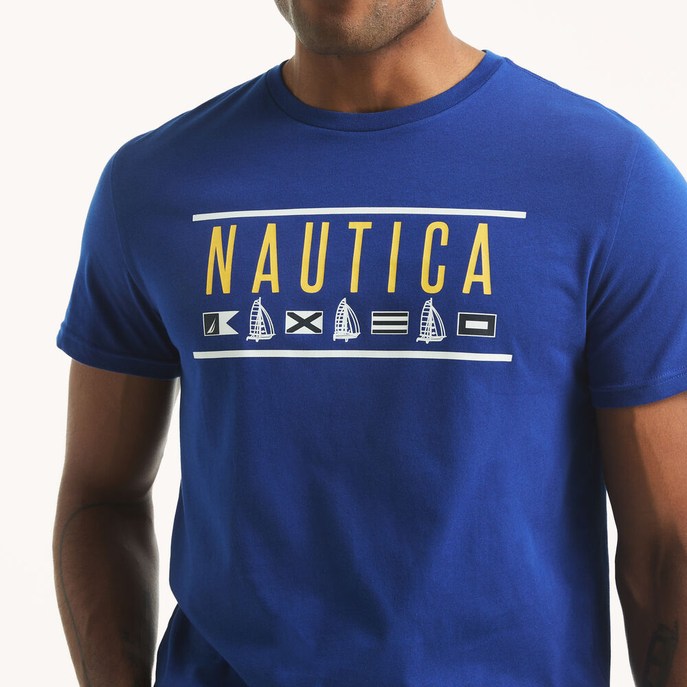 Logo Flag Graphic T-Shirt,Deep Navy Heather,large