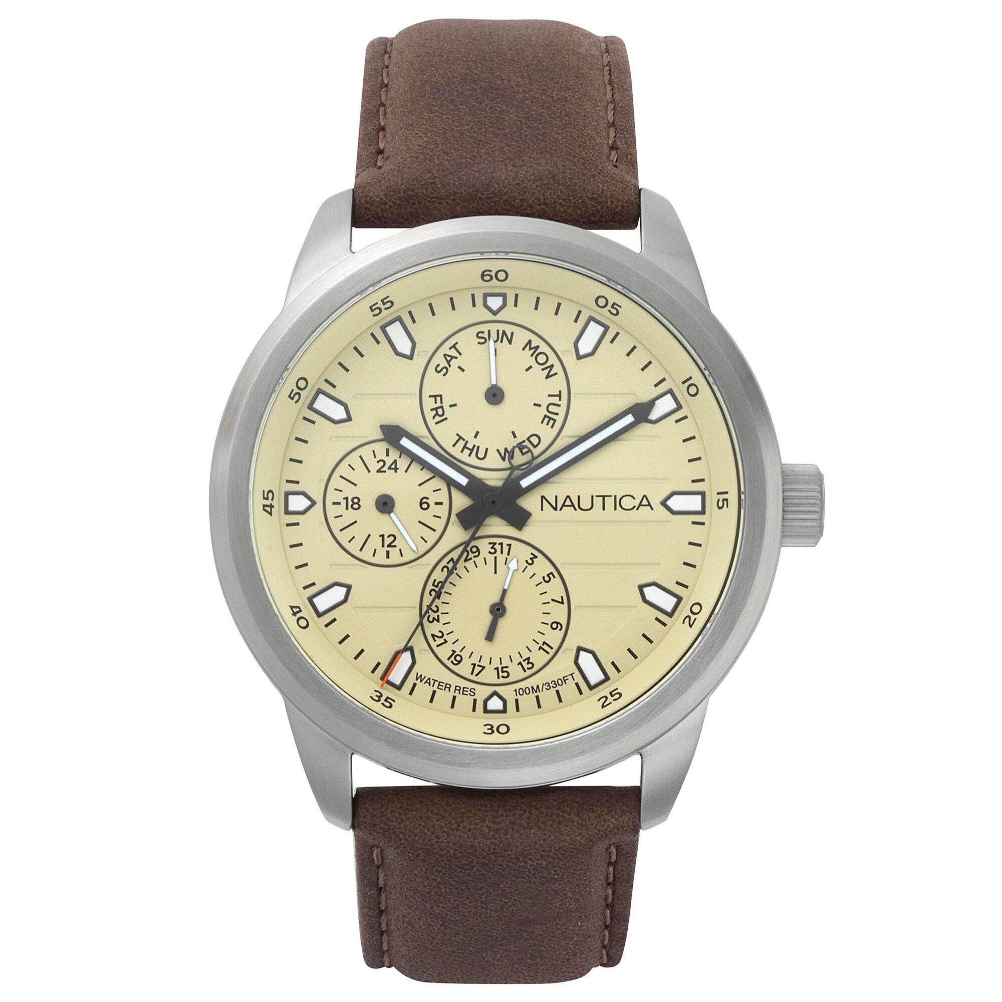 Forbell Multifunction Water Resistant Watch - Brown,Brown,large