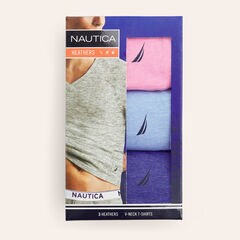 Heather V-Neck T-Shirts, 3-Pack,Blue Depths,large
