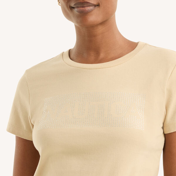 Rhinestone Logo Graphic T-Shirt