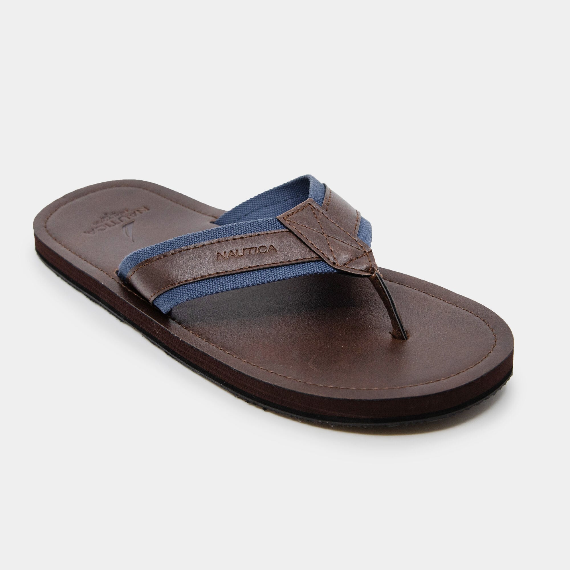 Logo Embossed Flip-Flop,Brown Stone,large