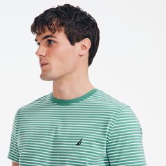 STRIPED BRAND ICON T-SHIRT,Bright Willow,large