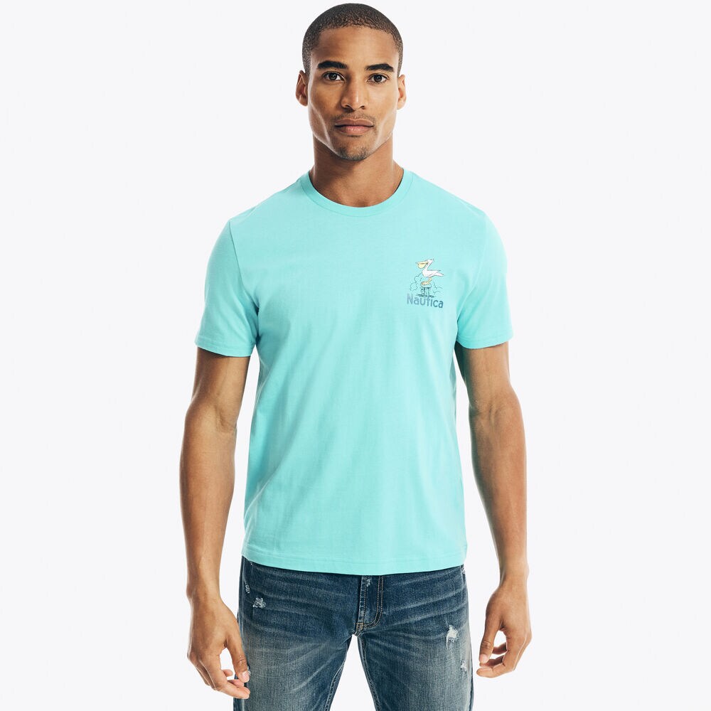 BEACH VIBES GRAPHIC T-SHIRT,Star Sapphire,large