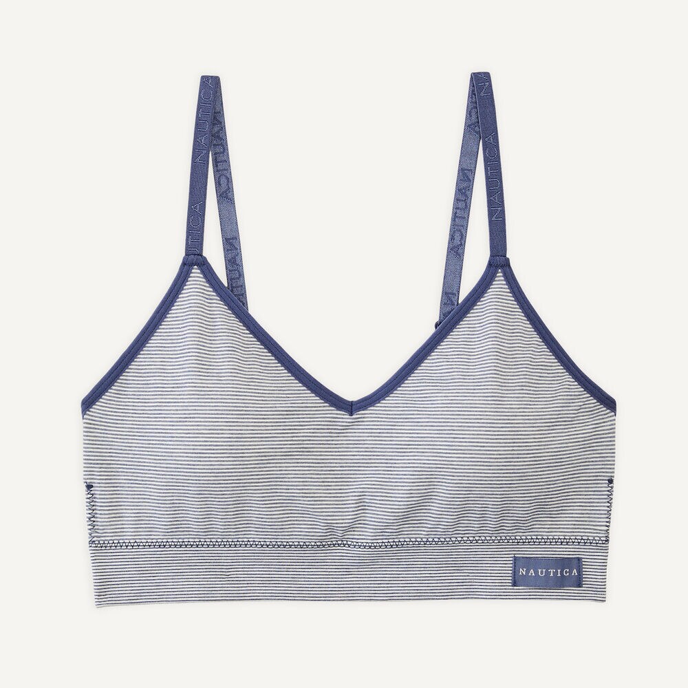 Striped Seamless Bra, 3-Pack,Workshirt Blue,large