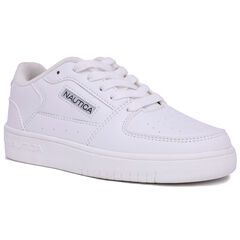 Boys' Logo Lace-Up Sneaker,Antique White Wash,large