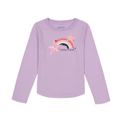 Toddler Girls' Rainbow Star Long-Sleeve T-Shirt (2T-4T),Guppy Grape,large